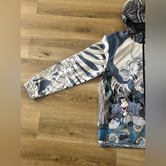 Rebel Vengeance Japanese Skeleton Samurai Windbreaker Jacket, Rare, XXL - NWT - Picture 3 of 11